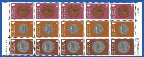 Bailiwick Of Guernsey 1979 Coins-Block-MNH-Thematic-Coins-Symbol