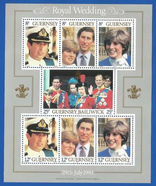 Guernsey 1981 Royal Wedding of Charles and Diana -MNH-M/S-Thematic-Famous People-Royal Family