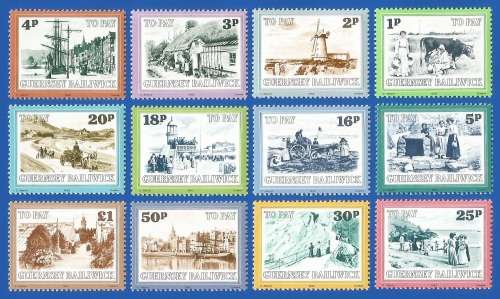 Bailiwick of Guernsey 1982 Postage Due Stamps -MNH-To Pay-Thematic-History-Places of Interest