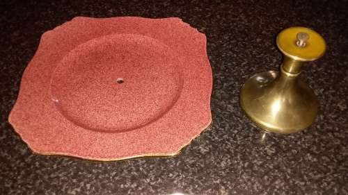 Royal Winton Grim Wades Cake Plate Stand- Dusty Pink -Made In England-Collectable-Vintage