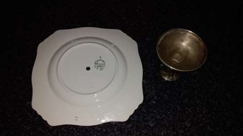 Royal Winton Grim Wades Cake Plate Stand- Dusty Pink -Made In England-Collectable-Vintage