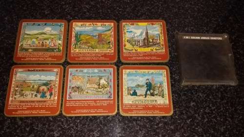 F.W.I. Golden Jubilee Coasters x 6-Collectable-Vintage