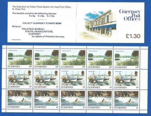 Guernsey-1984 Daily Stamps Exploded Booklet -MNH-Thematic-Flora-Scenery-Transport-Boats