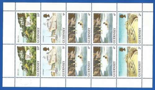 Guernsey 1984 Daily Stamps -MNH-Thematic-Flora-Transport-Boat-Scenery