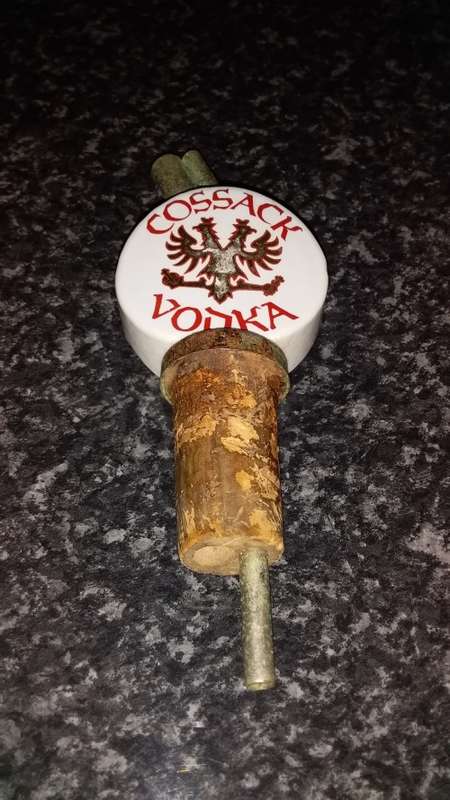 Vintage-Collectable-Cossack Vodka stopper-Pourer-Dispenser