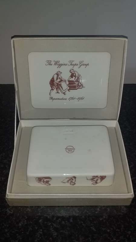 Wedgwood - Wiggins Teape Group Butterdish in Original Box  Vintage-Collectable-
