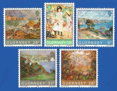 Guernsey 1983 Paintings of Renoir -MNH-Thematic-Places of Interest-Art-Paintings