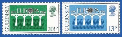 Guernsey 1984 EUROPA Stamps - Bridges - The 25th Anniversary of CEPT -MNH-Thematic-Symbol