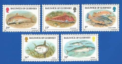 Guernsey 1985 Fish -MNH-Thematic-Sea Life-Fishes