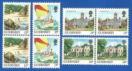 Guernsey1984 Daily stampe - Coil pairs -MNH-Thematic-Places of Interest