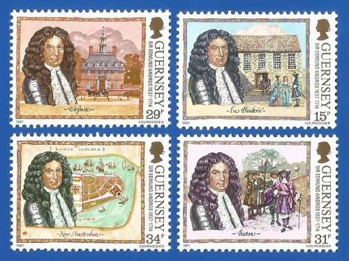 Guernsey 1987 The 350th Anniversary of the Birth of Sir Edmond -MNH-Thematic-Famous Person-Buildings