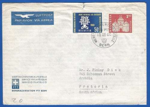 Helvetia-FDC-1960-Cover-Thematic-Symbol