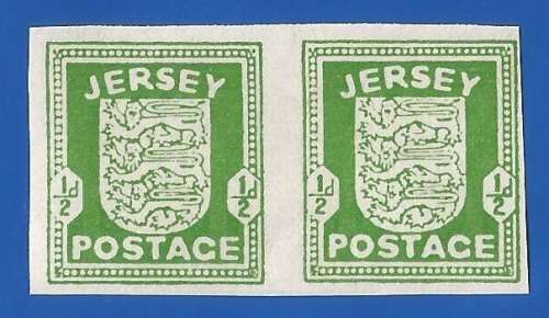 Jersey-½d 1941 Issue-MNH-Imperforate Pair-Thematic-Symbol. AS IS