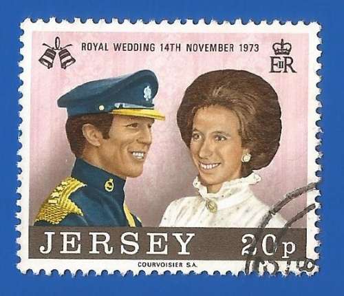 Jersey 1973 Royal wedding -20p-Used-Thematic-Famous People