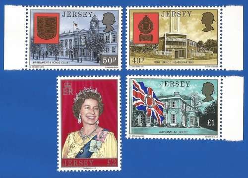 Jersey 1976 Definitive Issue - Coat of Arms Part Set High Values -MNH-Thematic