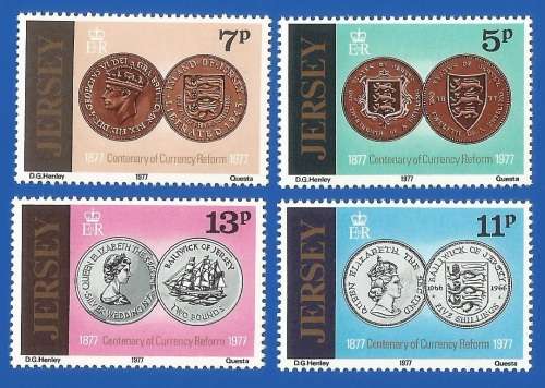 Jersey 1977 The 100th Anniversary of the Currency Reform -MNH-Thematic-Coins-Currency