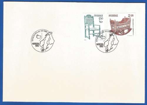 Sweden-1980 The Nordic Countries -Cover-FDC-Cancel-Thematic-Art-Crafts