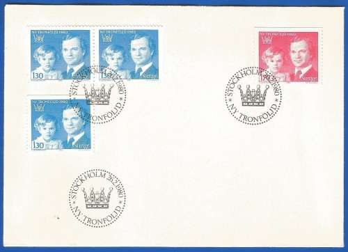 Sweden-1980 New Order of Succession to the Throne -Cover-FDC-Cancel-Thematic-Famous People