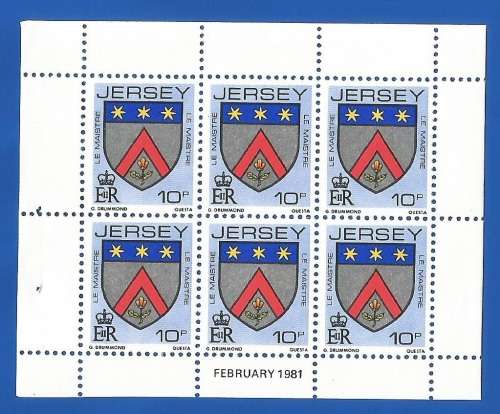 Jersey-MNH-1981-10p-Booklet Pane-Thematic-Symbol