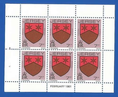 Jersey-MNH-1981-7p-Booklet Pane-Thematic-Symbol