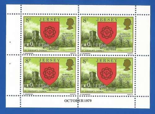 Jersey-MNH-1979-8p-Booklet Pane-Thematic-Symbol-Places of Interest