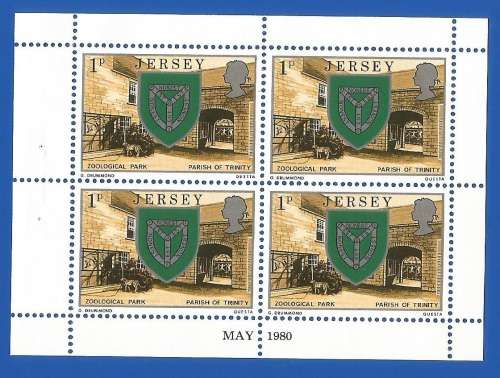 Jersey-MNH-1980-1p-Booklet Pane-Thematic-Symbol-Places of Interest