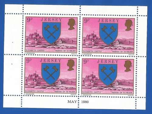 Jersey-MNH-1980-9p-Booklet Pane-Thematic-Symbol-Places of Interest