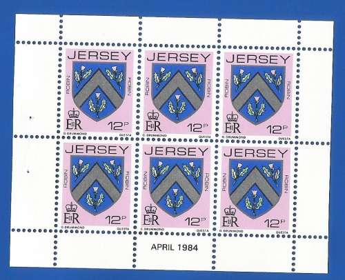 Jersey-MNH-1984-12p-Booklet Pane-Thematic-Symbol