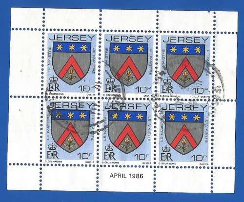 Jersey-Used-1986-10p-Booklet Pane-Thematic-Symbol