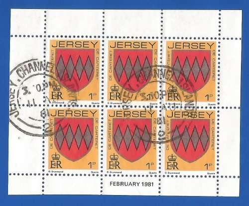 Jersey-Used-1981-1p-Booklet Pane-Thematic-Symbol
