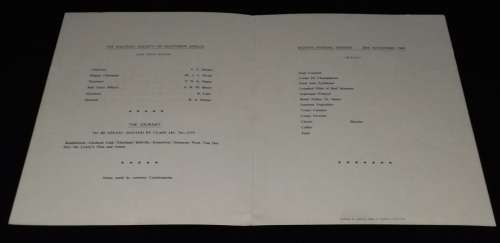 The Railway Society of Southern Africa-Menu Card By Courtesy Castlemarine-1969