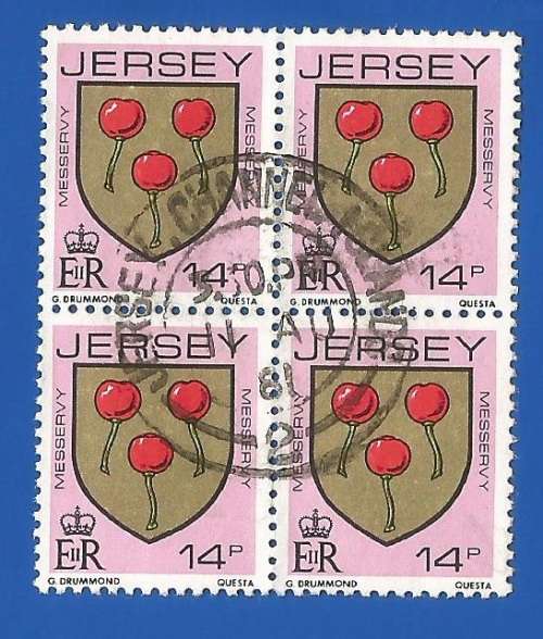 Jersey 1981 Definitive Issue -14p-Block-Used-Thematic-Symbol
