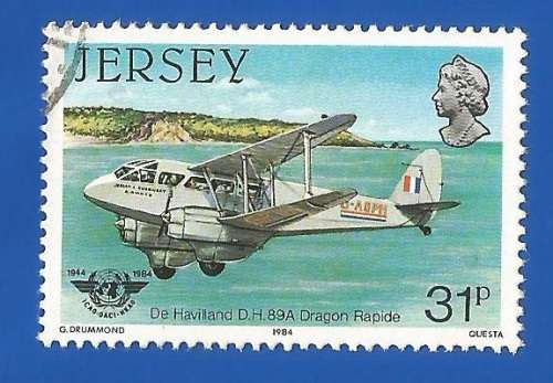 Jersey 1984 Airplanes -Single-Used-Thematic-Transport-Plane