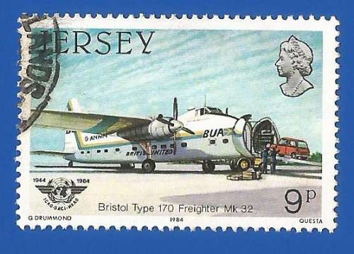 Jersey 1984 Airplanes -Single-Used-Thematic-Transport-Plane