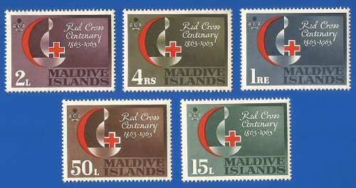 Maldive Islands- 1963 The 100th Anniversary of International Red Cross MM-Thematic-Symbol-Red Cross