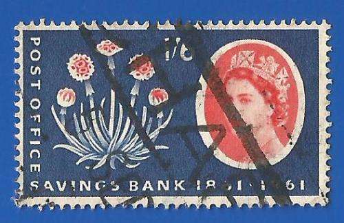 England 1961 The 100th Anni of the POSB - Used- Cancel-Thematic-Famous Person-Flora-Flowers