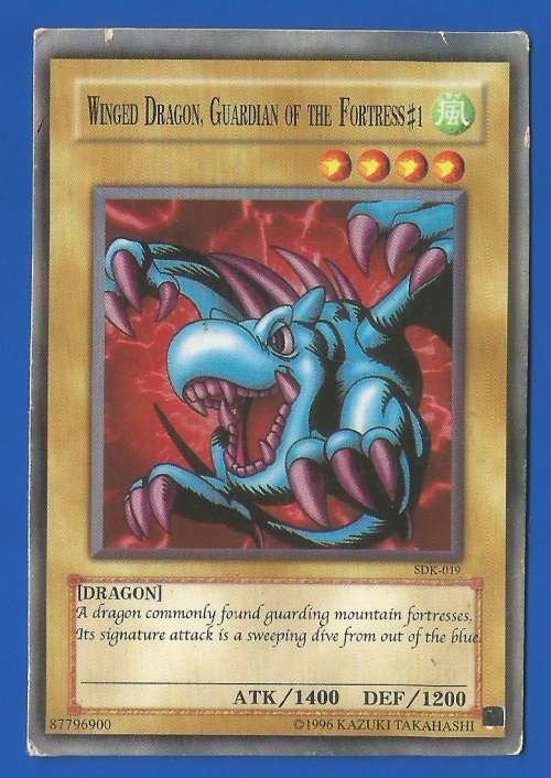 YU-GI-OH Trading Card Game-Konami-1996-Winged Dragon Guardian of the Fortress #1-ATK/1400-DEF/1200
