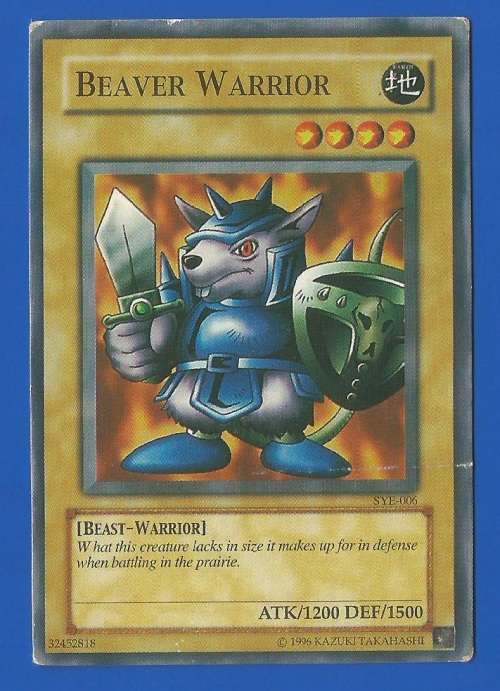 YU-GI-OH Trading Card Game-Konami-1996-Beaver Warrior-ATK-1200-DEF-1500