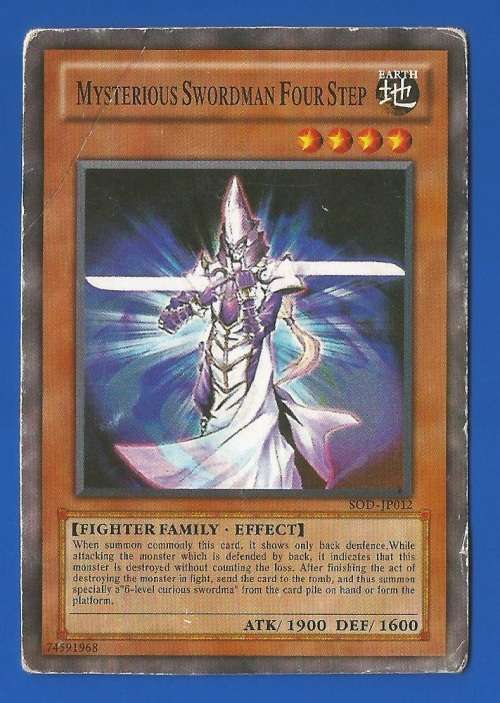 YU-GI-OH Trading Card Game-Konami-Mysterious Swordman Four Step-Earth-ATK-1900-DEF-1600