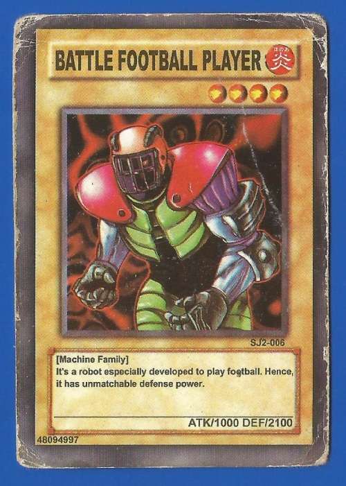 YU-GI-OH Trading Card Game-Battle Football Player-ATK-1000-DEF-2100