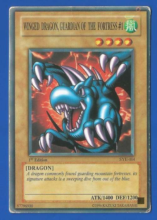 YU-GI-OH Trading Card Game-Konami-1996-1st Edition-Winged Dragon-ATK-1400-DEF-1200