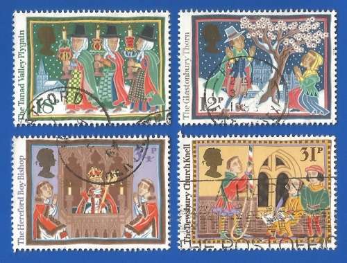 England 1986 Christmas Stamps -Used-Cancel-Thematic-Christmas