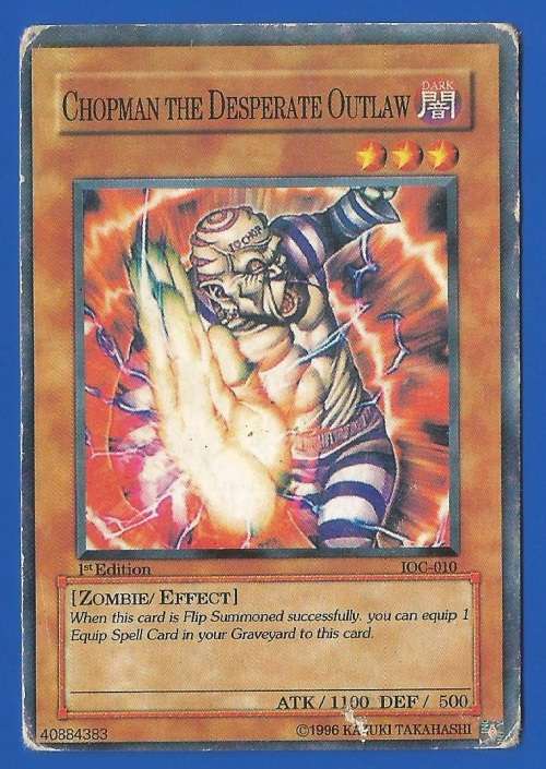 YU-GI-OH Trading Card Game-Konami-1996-1st Edition-Chopman The Desperate Outlaw-ATK-1100-DEF-500