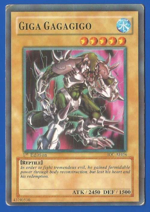 YU-GI-OH Trading Card Game-Konami-1st Edition-Giga Gagagigo-ATK-2450-DEF-1500