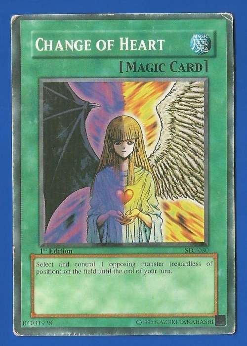 YU-GI-OH Trading Card Game-Konami-1996-1st Edition-Change Of Heart-Magic Card