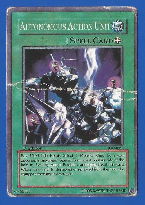 YU-GI-OH Trading Card Game-Konami-1996-1st Edition-Autonomous Action Unit-Spell Card