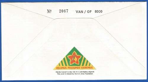 RSA-S A Army Foundation-FDC-Cover-No1-Signed-1987-Cape Flats Battalion-No2067of8000-Thematic-Army