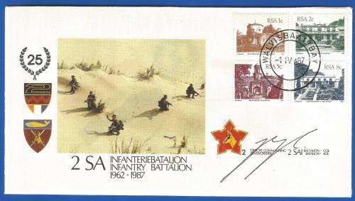 RSA-S A Army Foundation-FDC-Cover-No2-Signed-1987-Infantry Battalion-No1444of7000-Thematic-Army