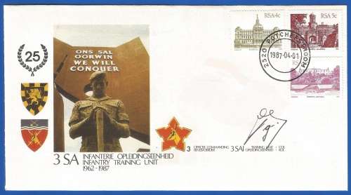 RSA-S A Army-FDC-Cover-No3-Signed-1987-Infantry Training Unit-No2045of6000-Thematic-Army-Military
