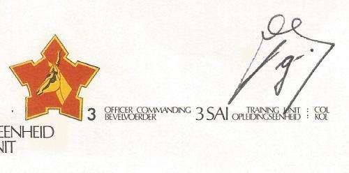 RSA-S A Army-FDC-Cover-No3-Signed-1987-Infantry Training Unit-No2045of6000-Thematic-Army-Military